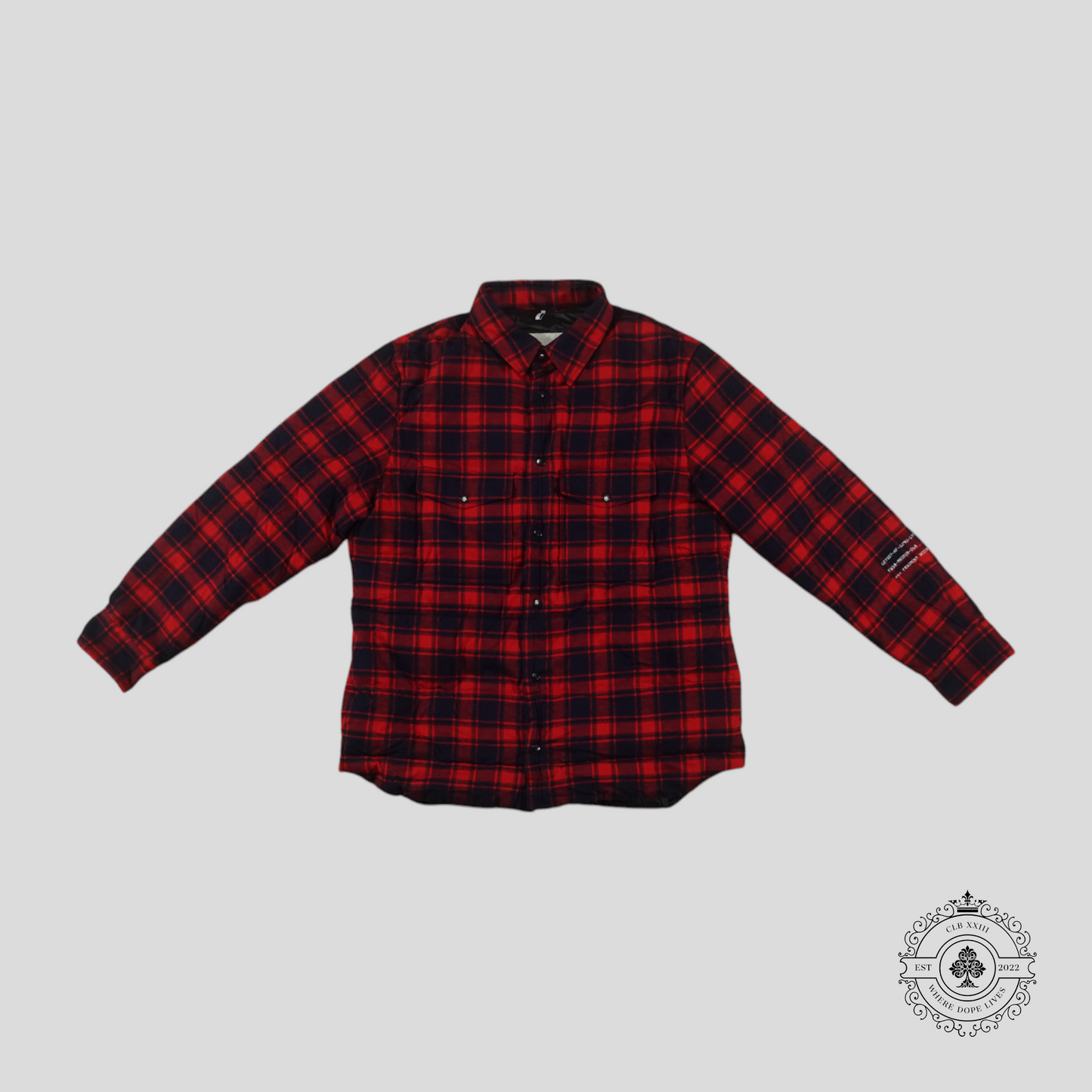 Moncler Genius X Fragment Moran Padded Flannel Overshirt in Red