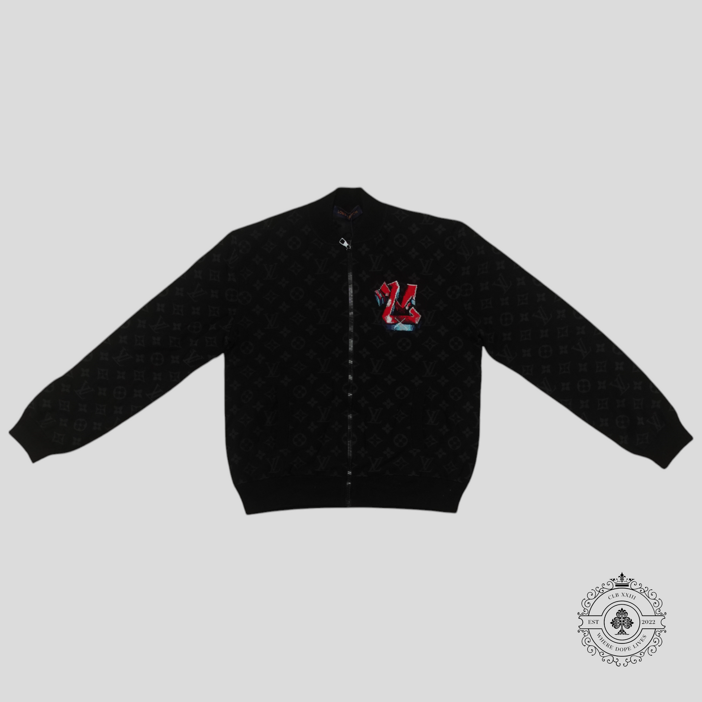 Louis Vuitton Monogram LV Graffiti Zip Up Blouson in Black