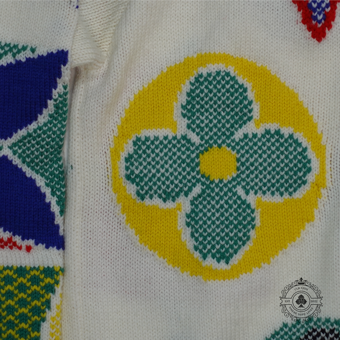 Louis Vuitton Monogram Knit Sweater in White/Multicolor