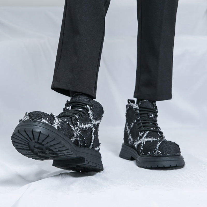 MLB LTHR-05 Textured High-Top Boots - Luxuryurbanwear