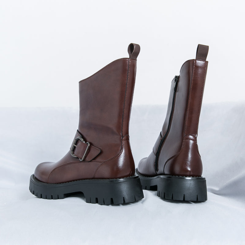 MLB LTHR-11 Rugged Mid-Calf Boots - Luxuryurbanwear