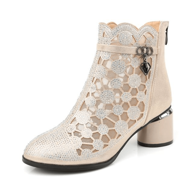 Dianne Women's Mesh Rhinestones Fashion Boots