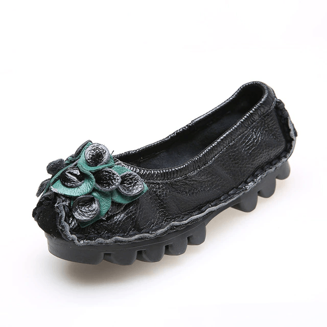 Dina Women's Flat Leather Loafer Shoes