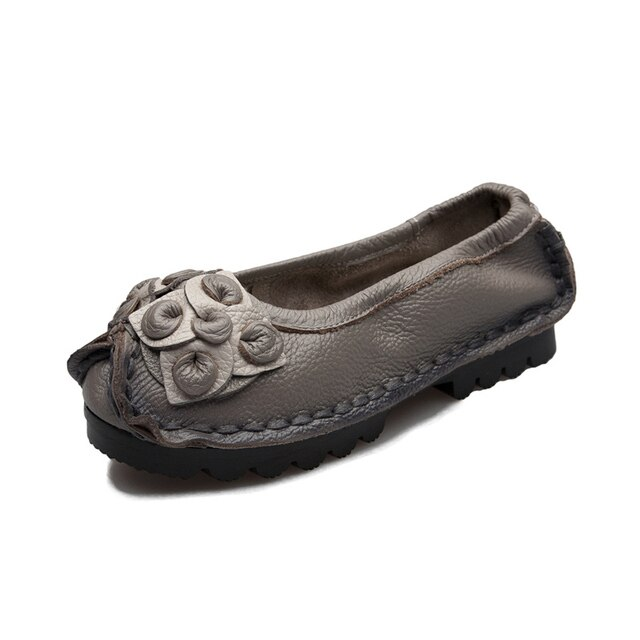 Dina Women's Flat Leather Loafer Shoes - Luxuryurbanwear