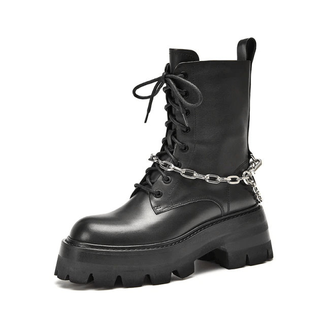 Duval Women's Leather Platform Ankle Boots