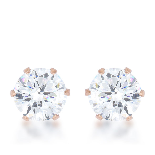 Reign 3.4ct CZ Stainless Steel Stud Earrings