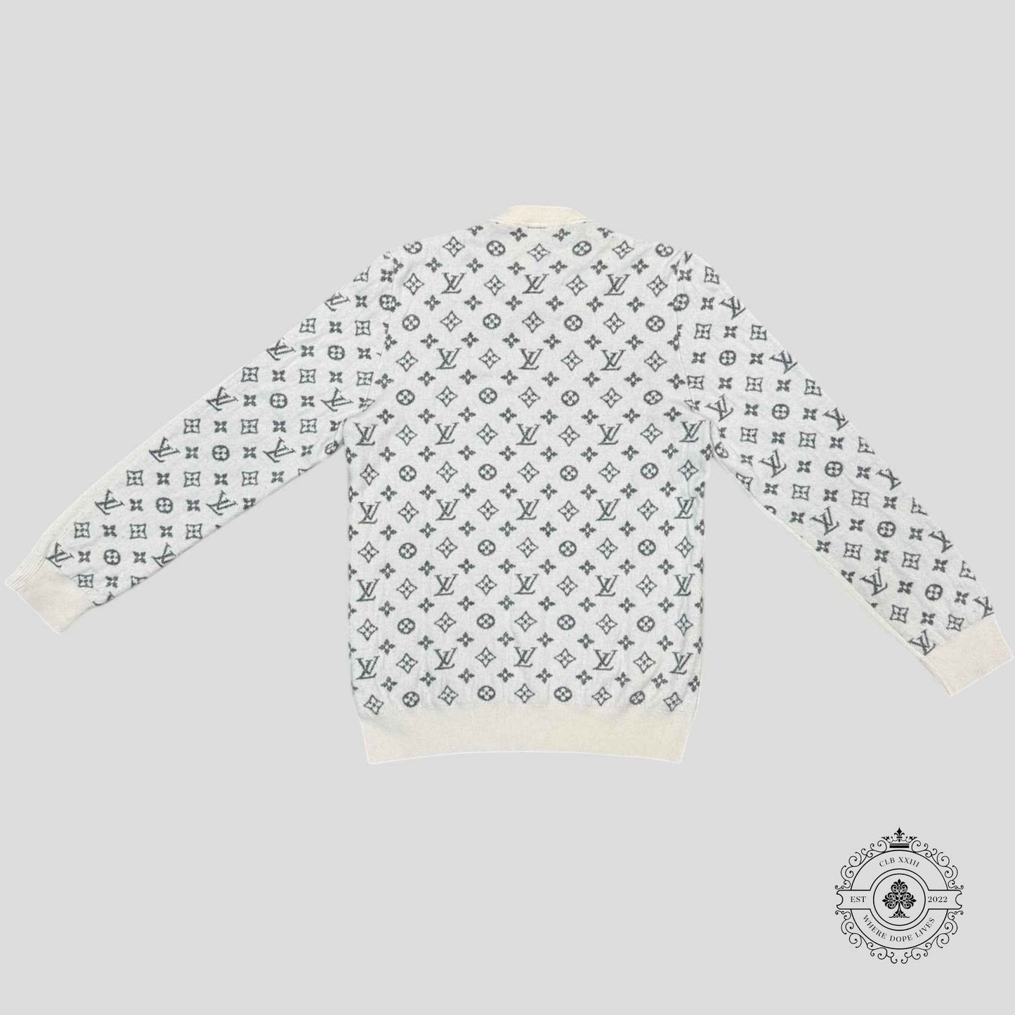 Louis Vuitton Half Monogram Cashmere Sweater in White