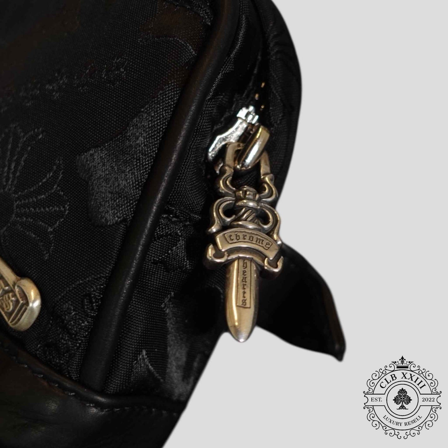 Chrome Hearts Motif Logo Wrist Bag in Black