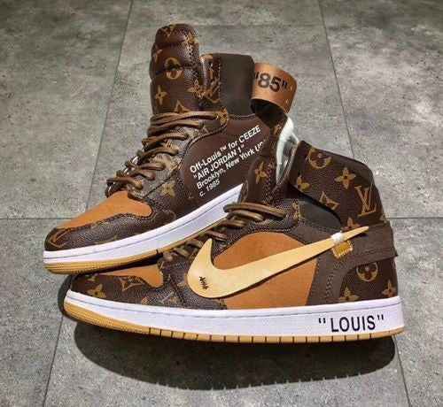 Custom Air Jordan 1 Monogram High Q With Original Box SneakerNational