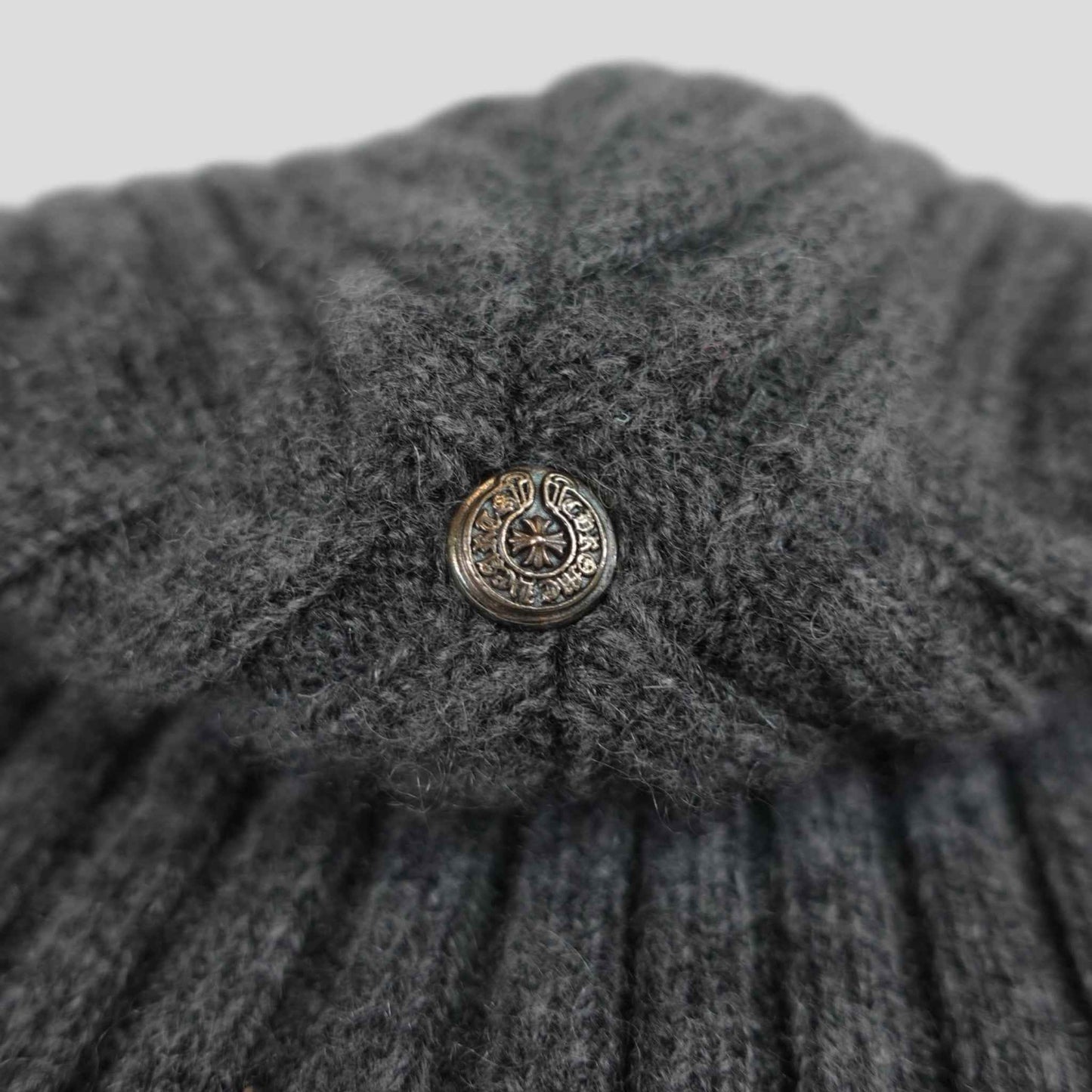 Chrome Hearts Plus Patch Cashmere Beanie in Grey
