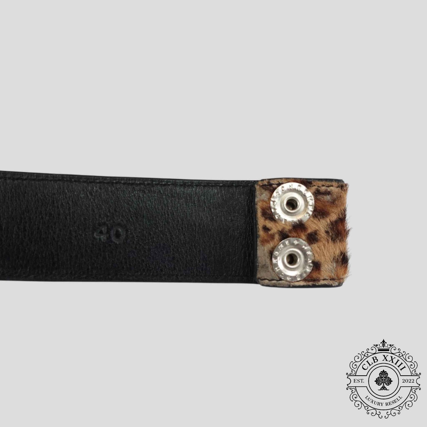 Chrome Hearts Leopard Print Pony Hair Belt Strap