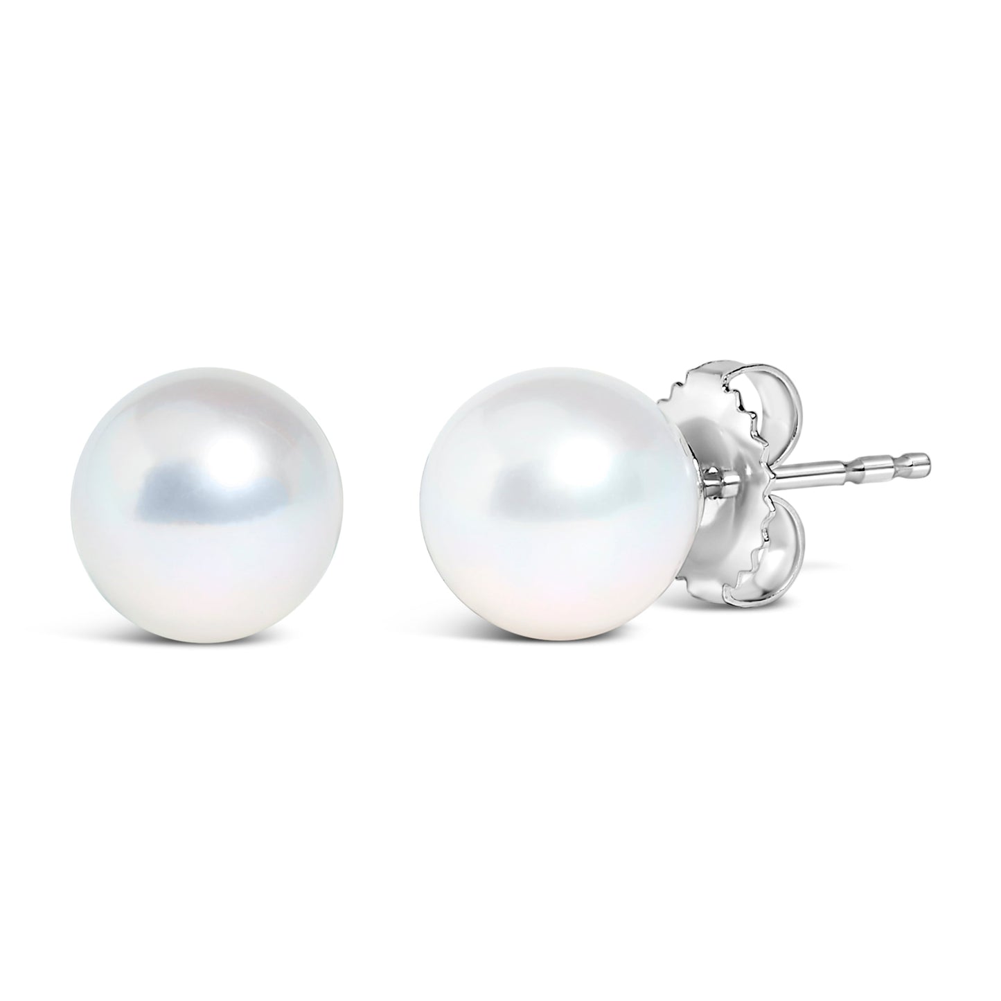 14k White Gold 5-5.5MM Cultured Freshwater Pearl Solitaire Stud Earrings