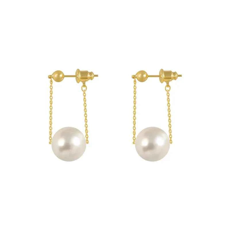 Elegant Small Pearl Pendant Dangle Earring