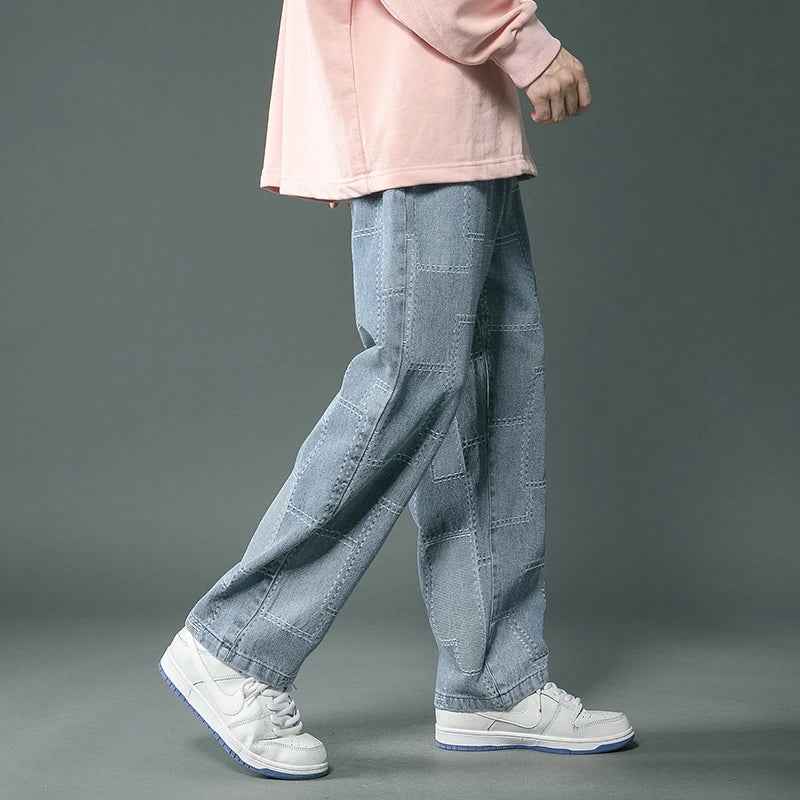 Vintage Geometric Patchwork Hip Hop Jeans