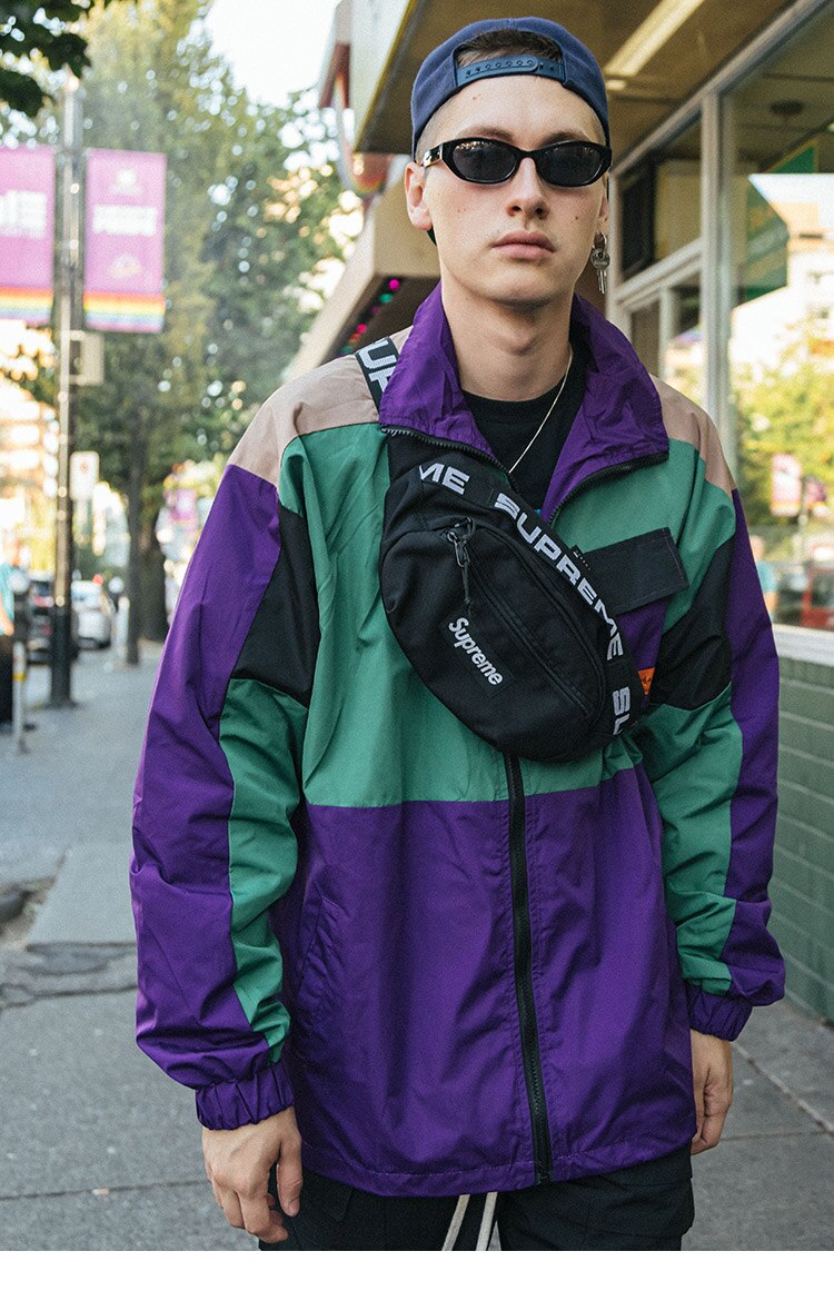 Multi Color Block Patchwork Pocket Jacket