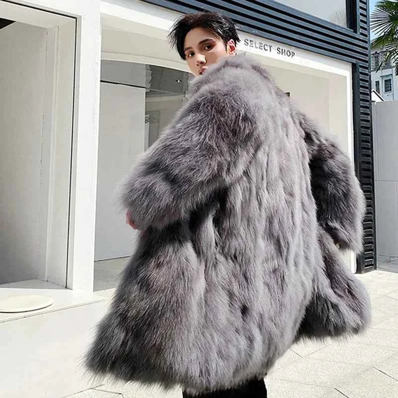 Fashionable Italian Style Fur Trench Coat