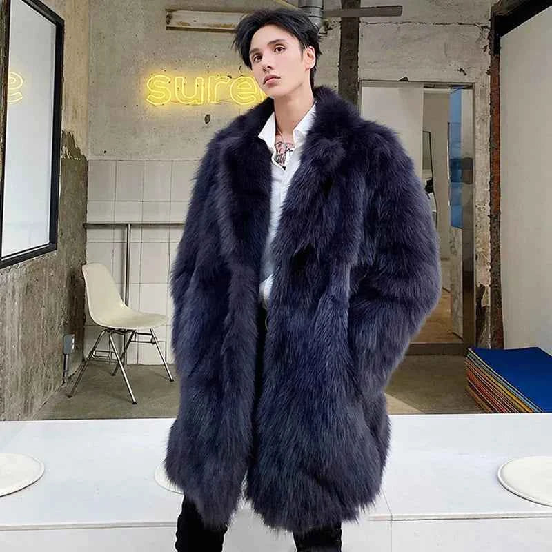 Fashionable Italian Style Fur Trench Coat