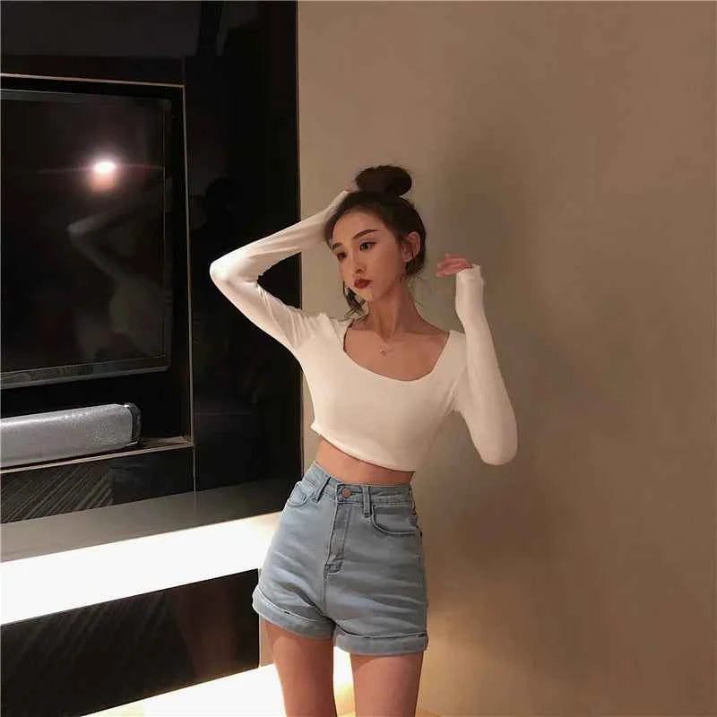 Retro Chic High Waist Denim Short
