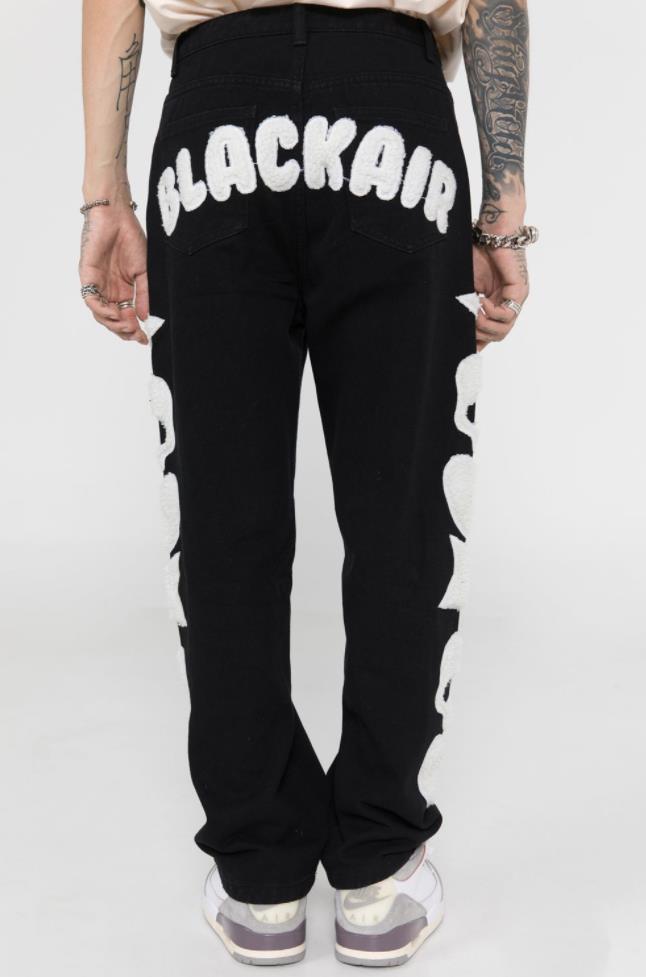 Star Skull Patchwork Straight Jeans