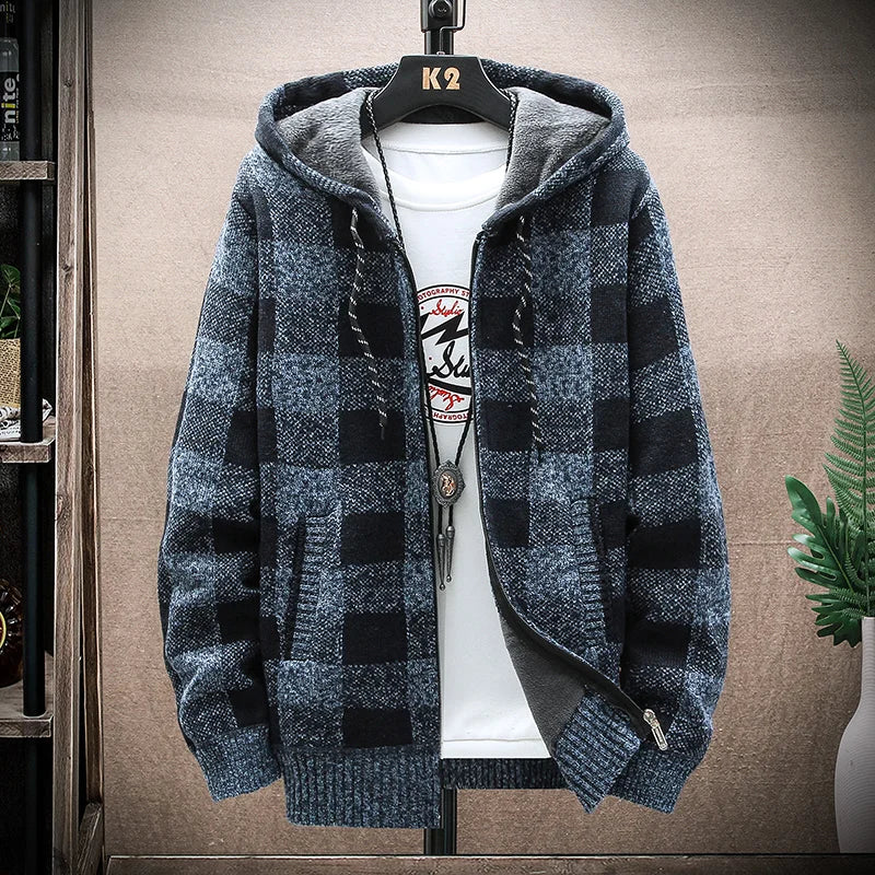 Plaid Chore Zipper Hoodie