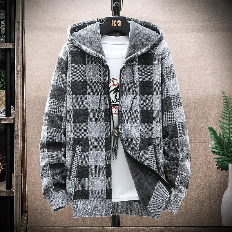 Plaid Chore Zipper Hoodie