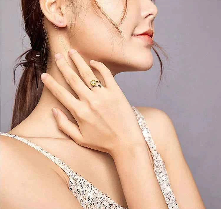 Sunflower Open Finger Gold Color Ring