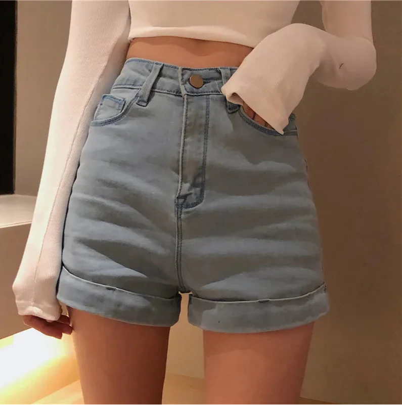Retro Chic High Waist Denim Short - Luxuryurbanwear