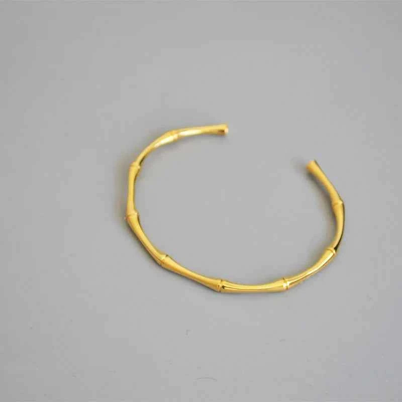 Handmade Stainless Steel Bamboo Bangle Bracelet