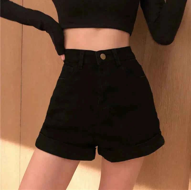 Retro Chic High Waist Denim Short
