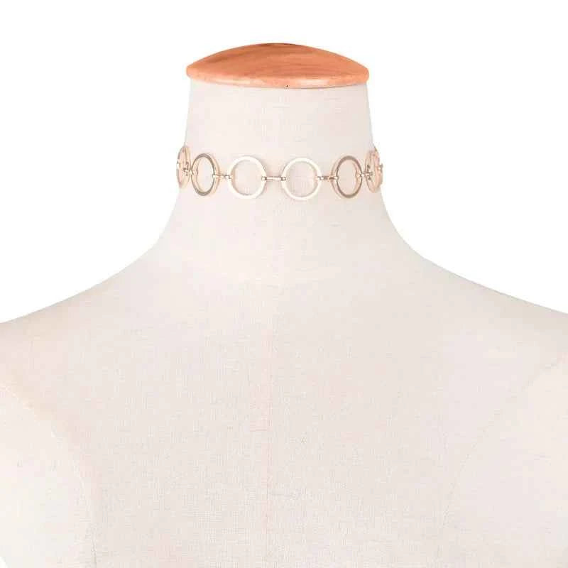 Colorful Metal Round Choker Necklace