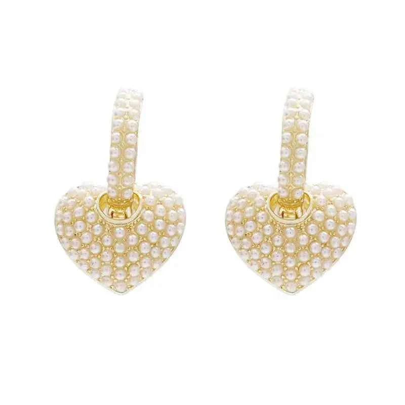 Luxury Sweet Pearl Heart Dangle Earring