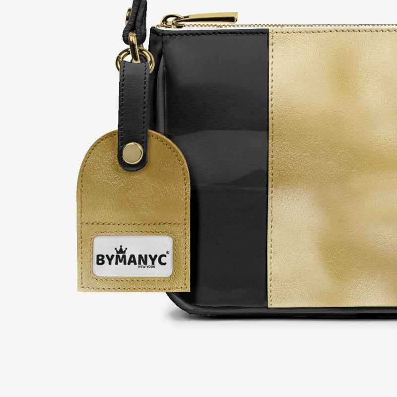 Handbag BYMANYC ® New York – Luxe Pendant Vertical Band in Platinum & Noir