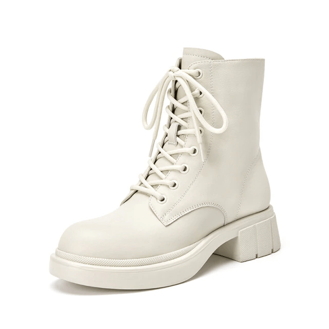 Harrell Women's Round Toe Leather Boots