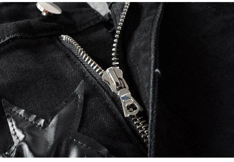 Ebony Black Stars Patch Jeans