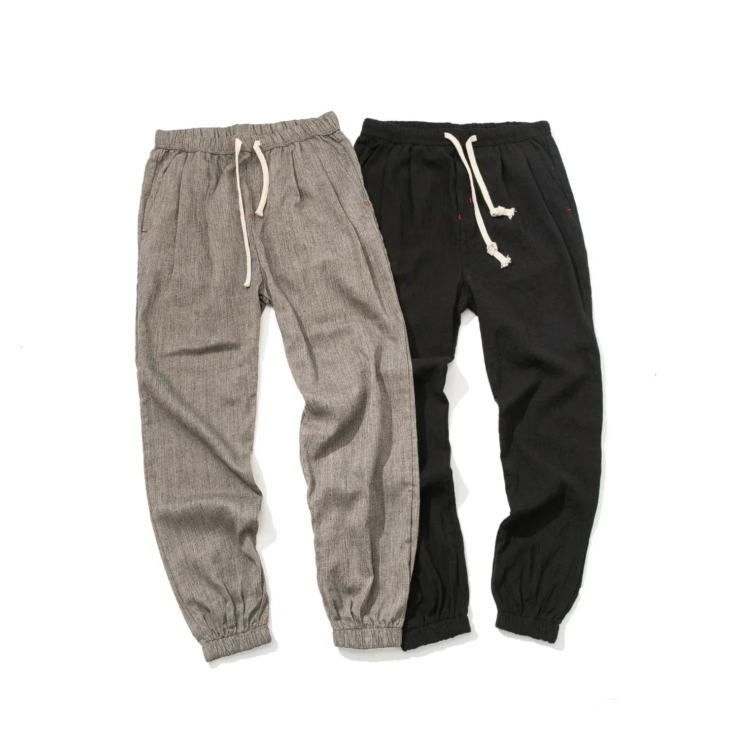 Drawstring Cropped Elastic Waist Casual Pants