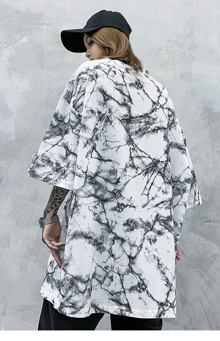 Butterfly Art Tie Die Long T-Shirt