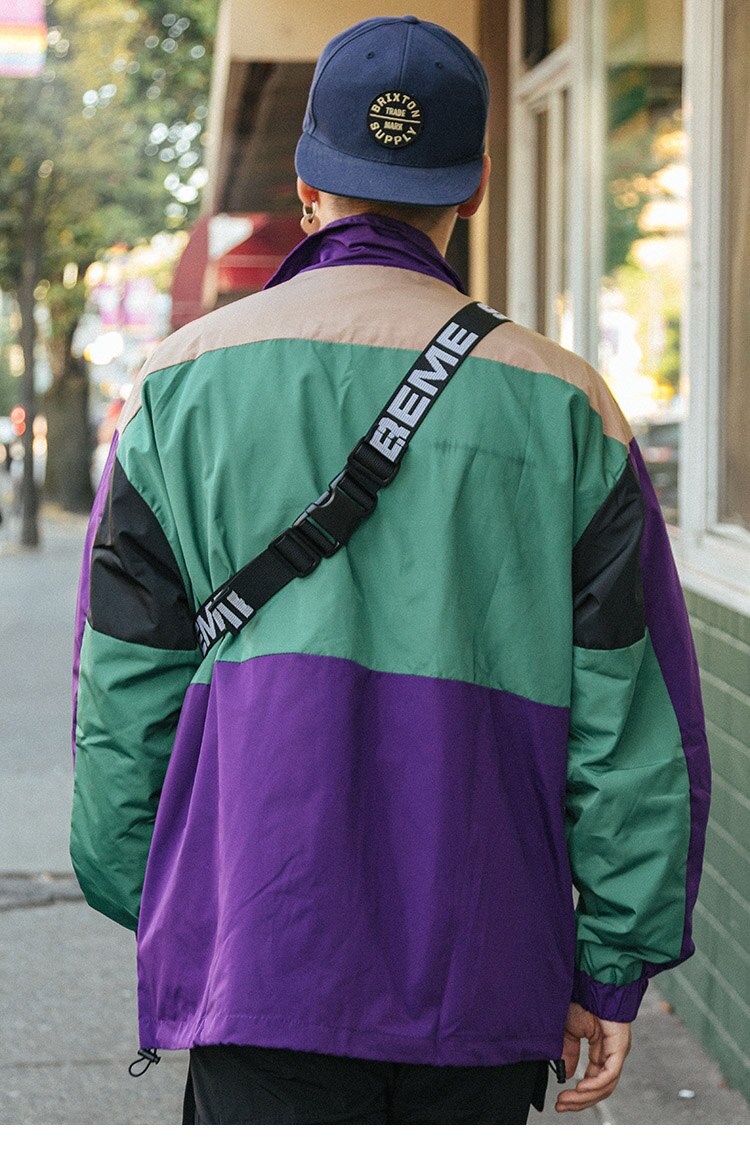 Multi Color Block Patchwork Pocket Jacket