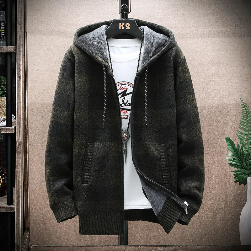 Plaid Chore Zipper Hoodie