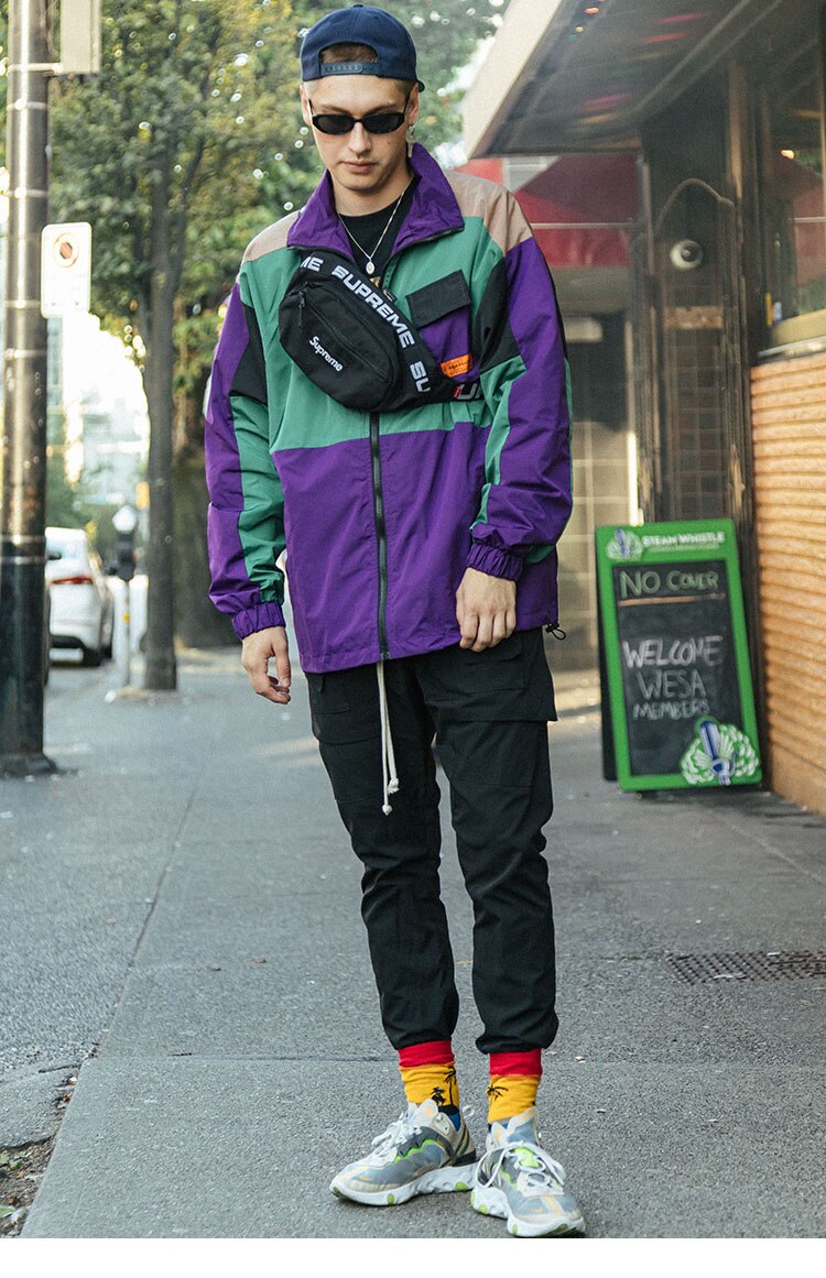 Multi Color Block Patchwork Pocket Jacket