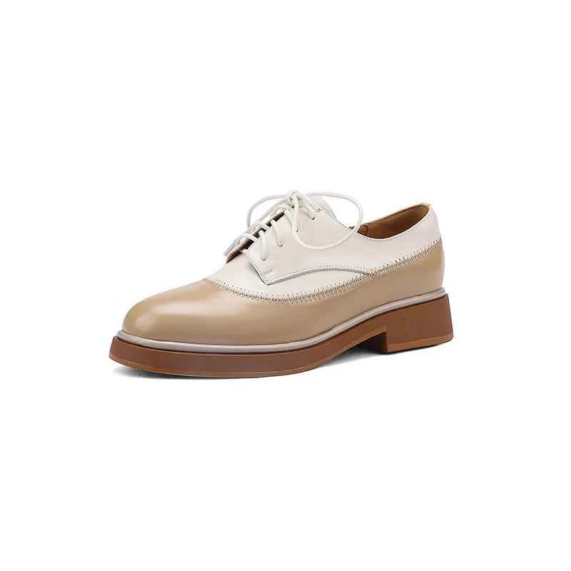 LUW Shoes Women’s Classic Platform Oxfords - Minimalist Smooth Leather High-Sole Brogues