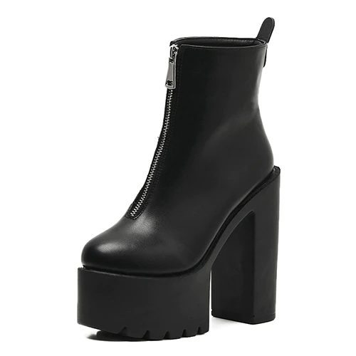 Hony Women's Leather High Heel Ankle Booties