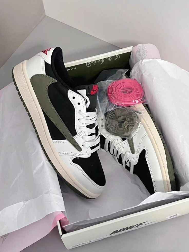 Air Jordan 1 Travis Scott Olive Wmns Limited Edition Retro Low OG Sneakers