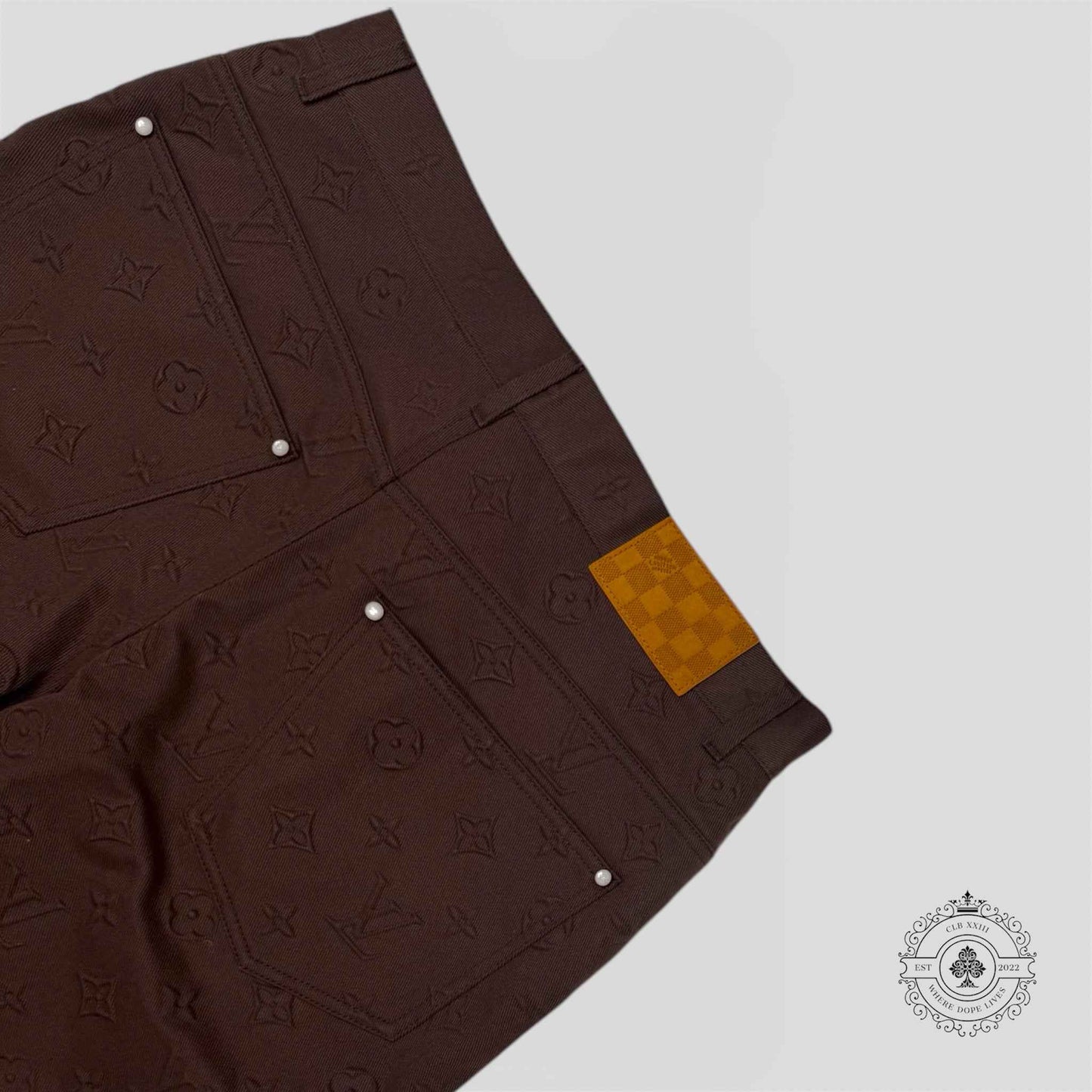 Louis Vuitton Monogram Embossed Carpenter Pants in Brown
