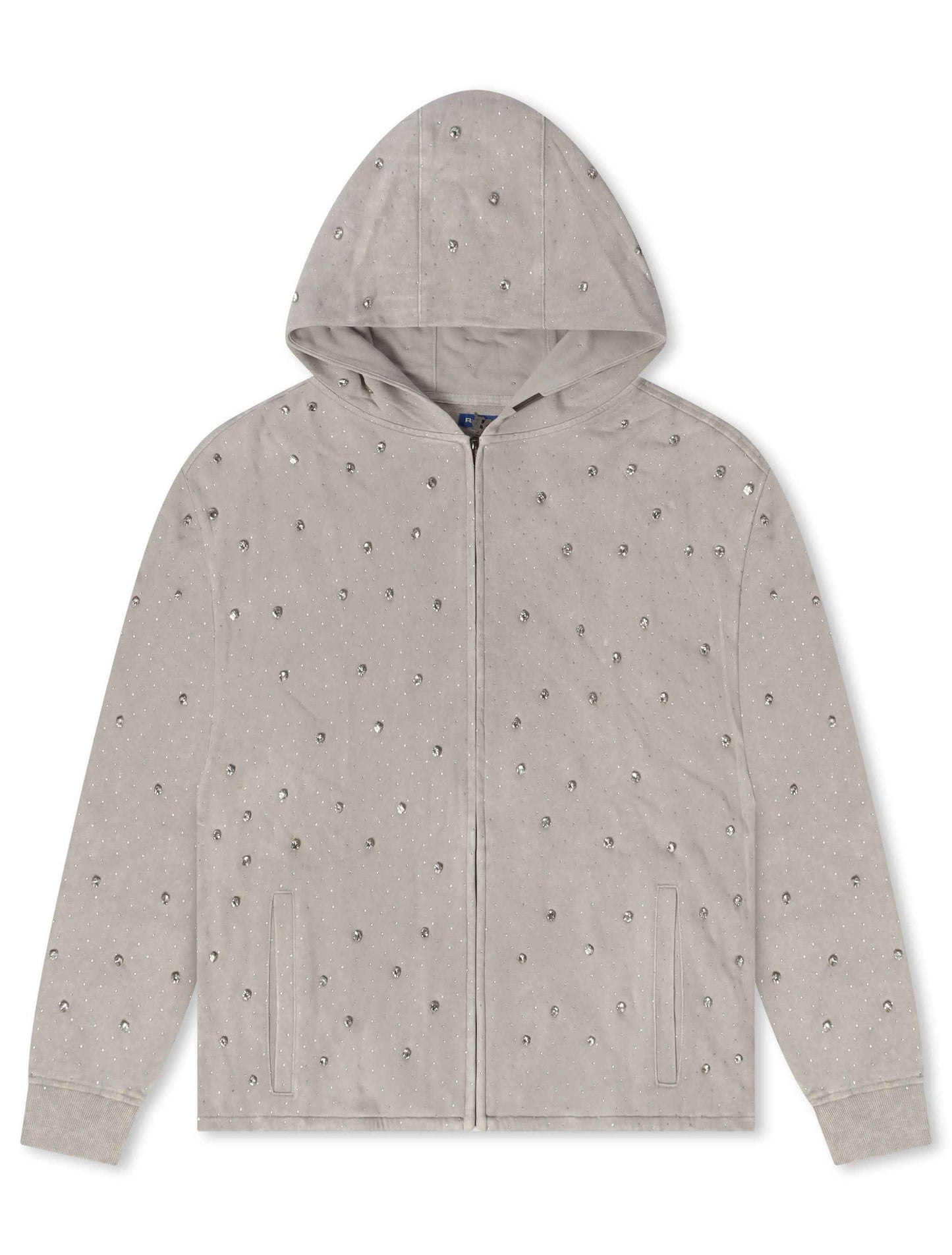 Rebel Denim Diamond Hoodie - Grey