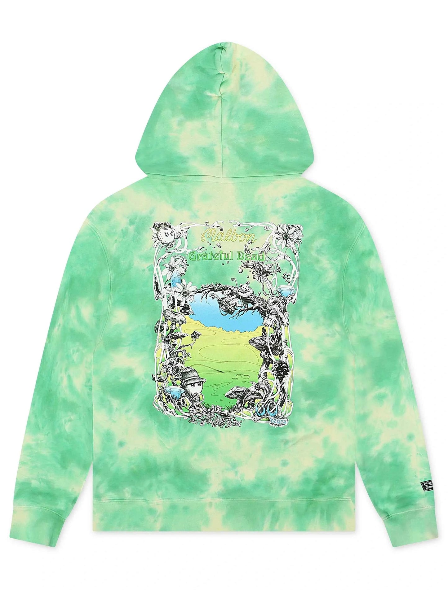 Malbon Grateful Dead Fesque Hoodie - Green Tie Dye