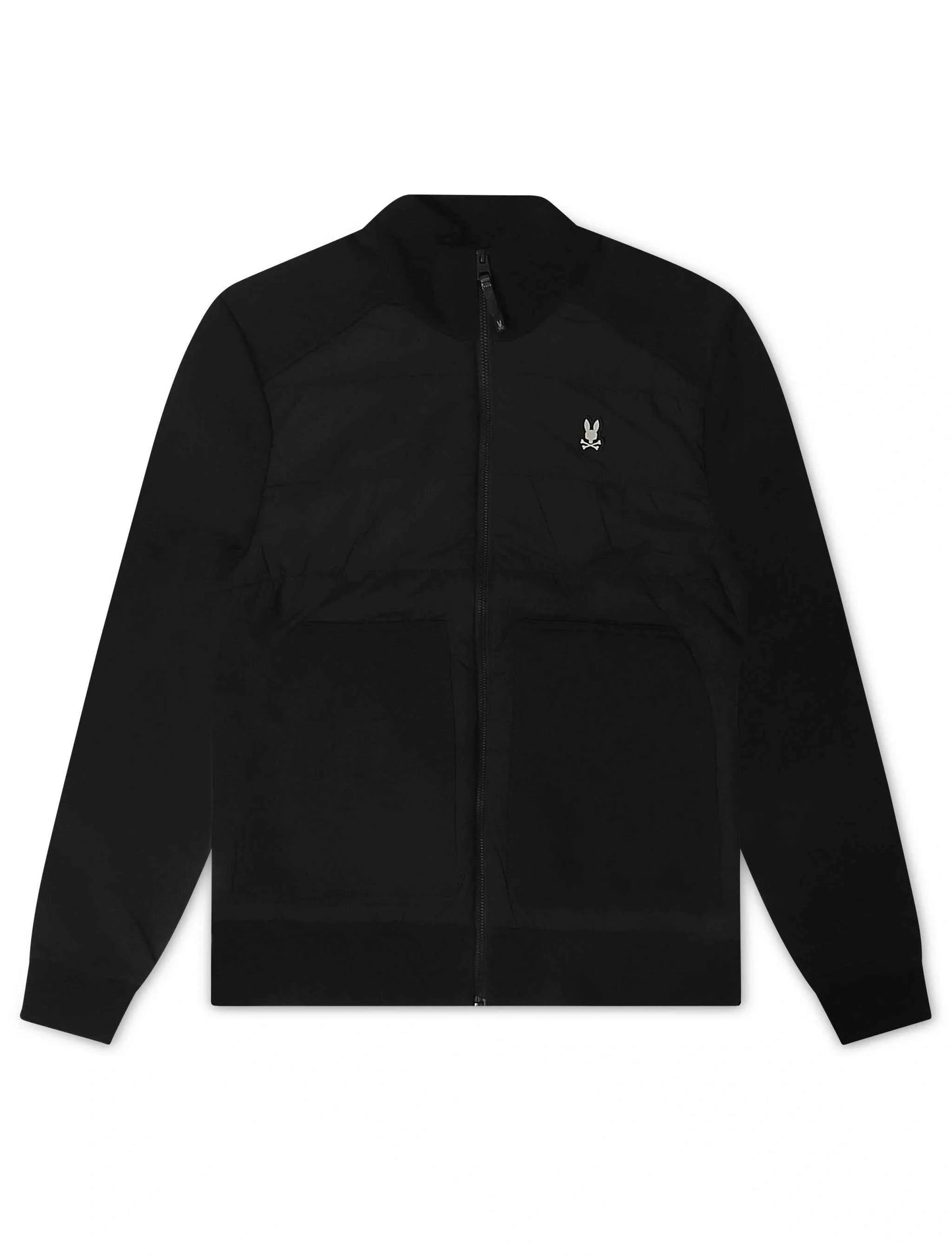 Psycho Bunny Mens Michael Mixed Media Zip Flannel - Black