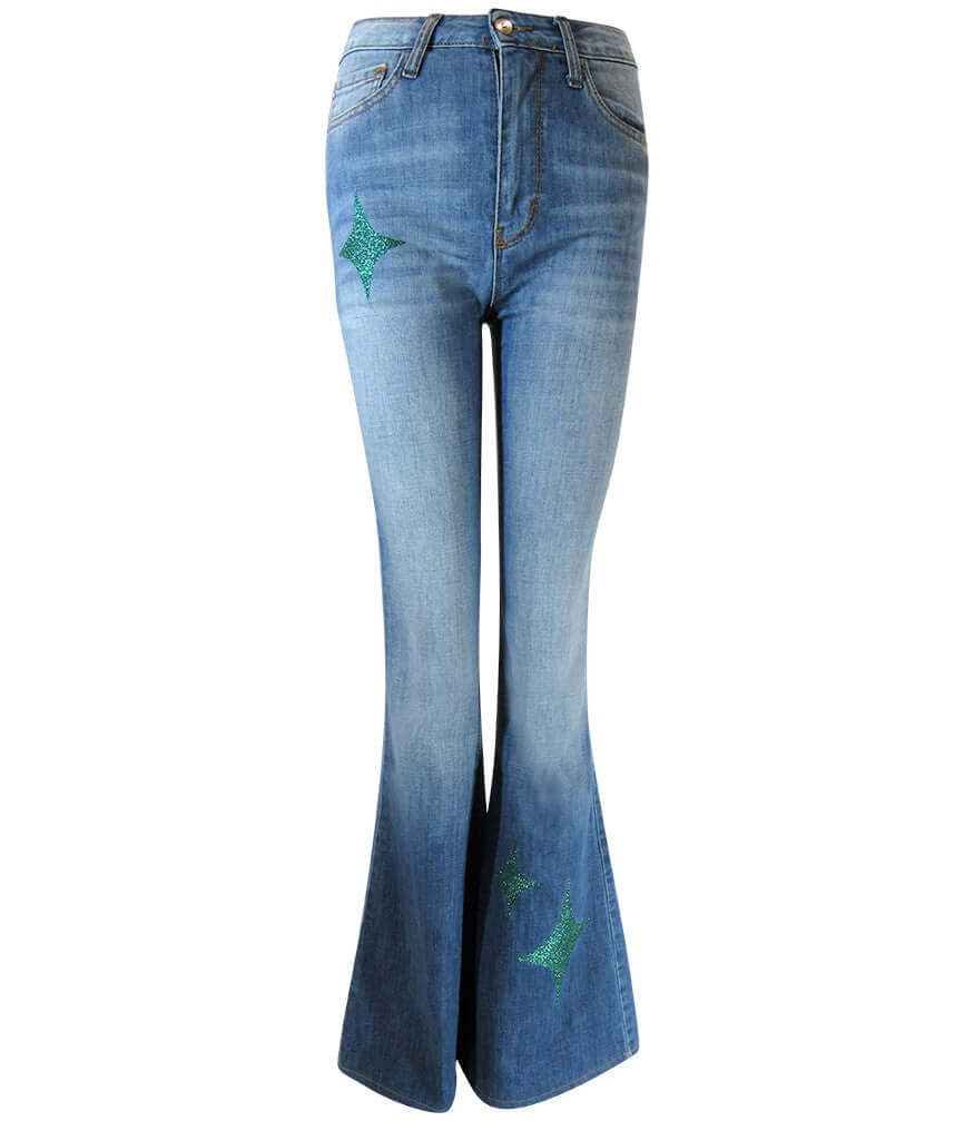 Designing Hollywood X Madison Maison™ Denim Emerald Jean with Glitter Star