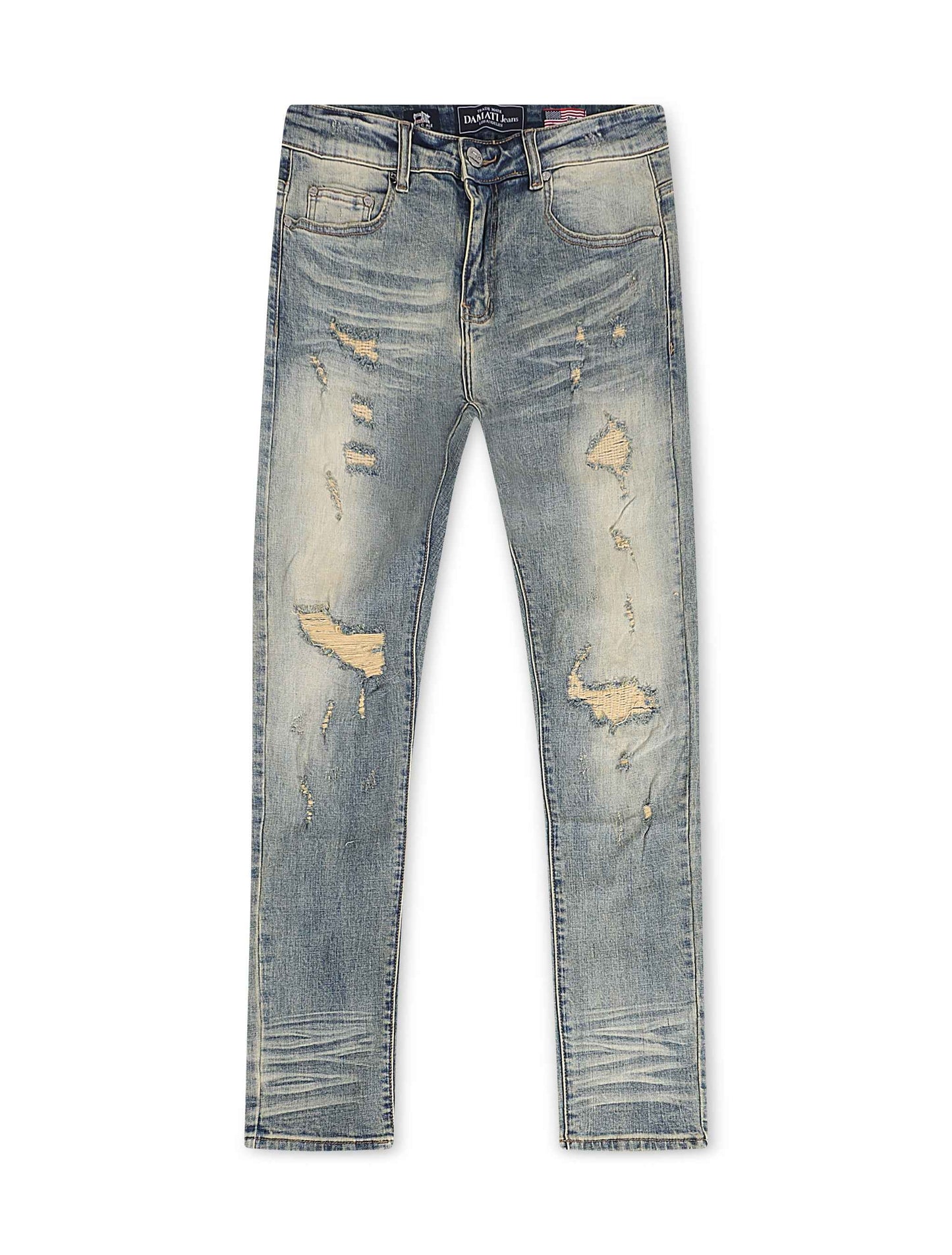Damati Slim Fit Stretch Jeans - Blue Vintage Wash