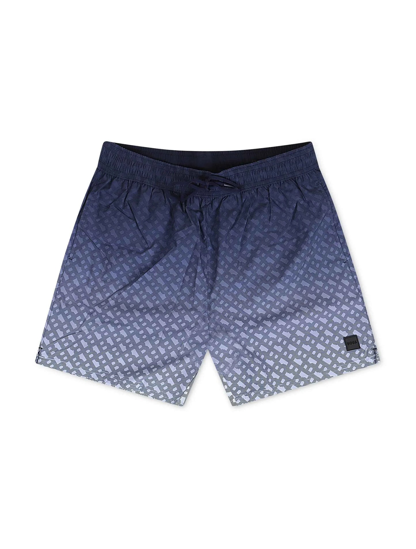 Boss Degradé Monogram Print Shorts - Dark Blue