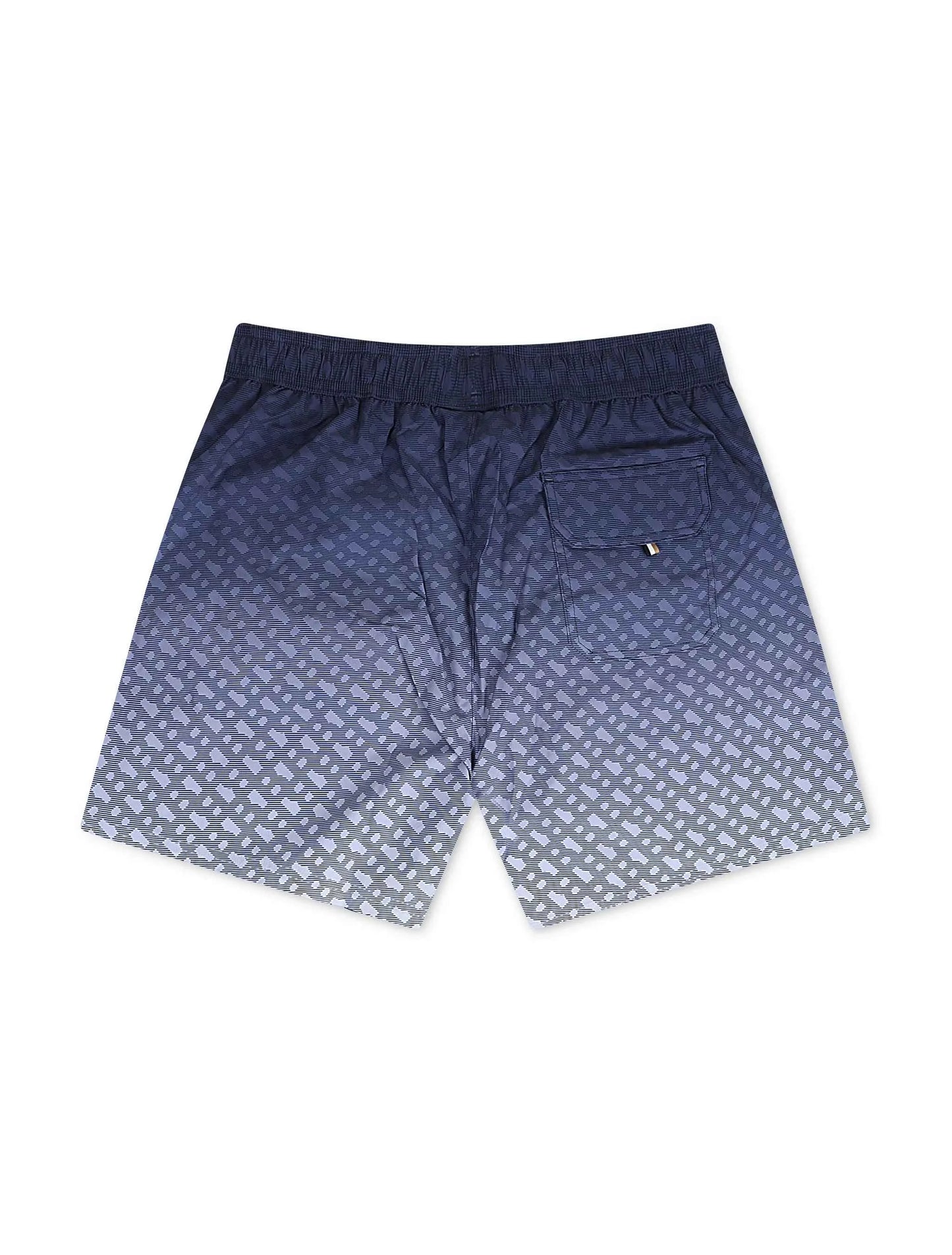 Boss Degradé Monogram Print Shorts - Dark Blue